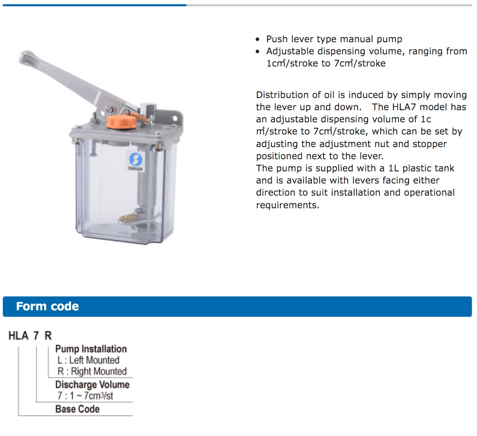 HLA7 Hand Pump